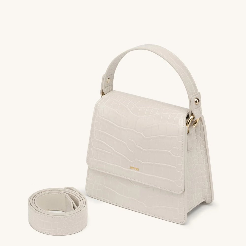 JW PEI FAE Top Handle Crossbody - Ivory Croc